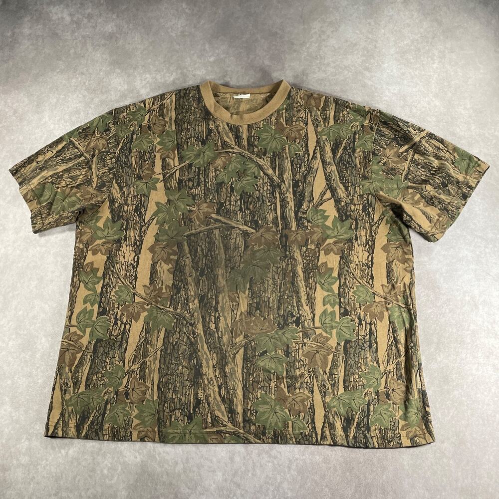 90's Vintage Realtree Mens 2XL Camo Hunting T-Shirt Outdoor Mossy Oak Tree